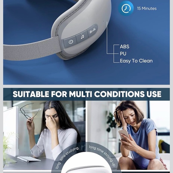 Eye Massager with Constant Temperature Hot Compress - White - Picture 2 of 3